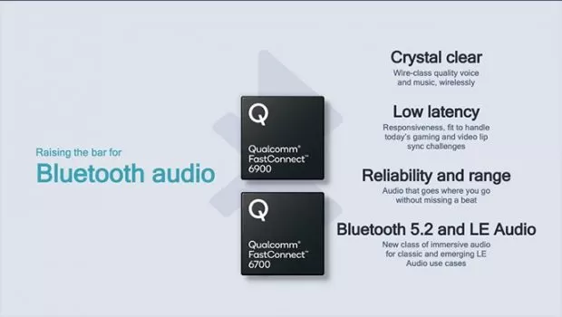 مودم های FastConnect کوالکام همچنین وعده‌ی پیشرفت‌هایی بزرگ را همراه نسخه جدید بلوتوث، Bluetooth 5.2 می‌دهند
