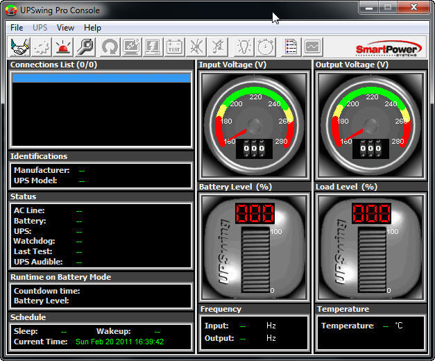 UPSwing چیست و این نرم افزار مدیریت UPS را از کجا دانلود کنیم؟ 2 داشبورد UPSwing : نمايش ولتاژ ورودي، ظرفيت باتري و بار